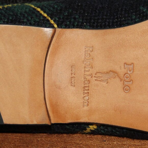 Polo Ralph Lauren Paxton Needle Point Plaid Duck & Hound Slippers Mens 9.5 - Picture 8 of 8